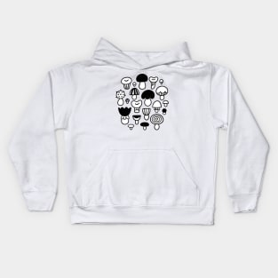 Funky doodle mushrooms Kids Hoodie